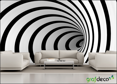 wizualizacja fototapety 3d - spirala w salonie