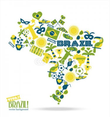 Naklejki zestaw Brazylia 2014